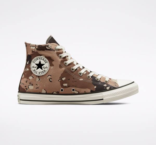 Men\'s Converse Chuck Taylor All Star Archive Camo High Tops Shoes Brown / Black | CV-698HFV