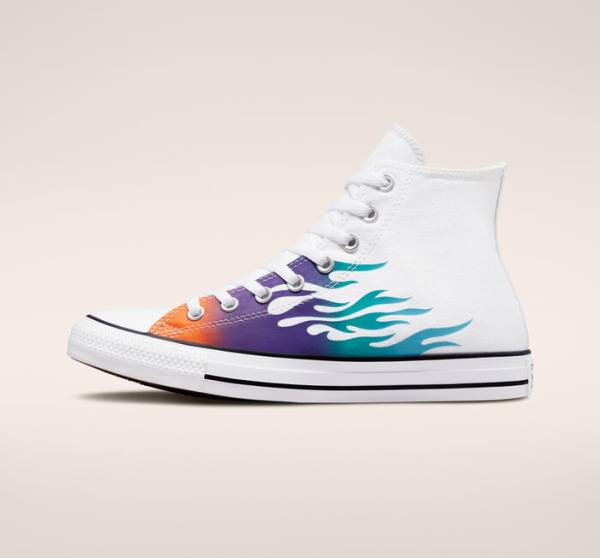 Men's Converse Chuck Taylor All Star Archive Prints High Tops Shoes White / Blue / Turquoise | CV-865YRP