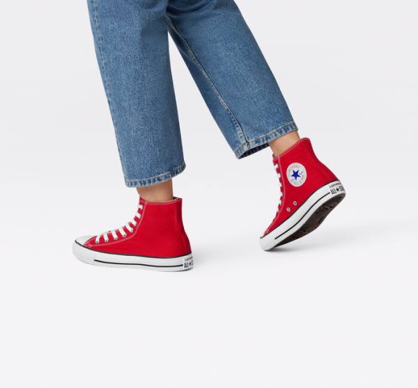 Men's Converse Chuck Taylor All Star Classic High Tops Shoes Red | CV-271DLY