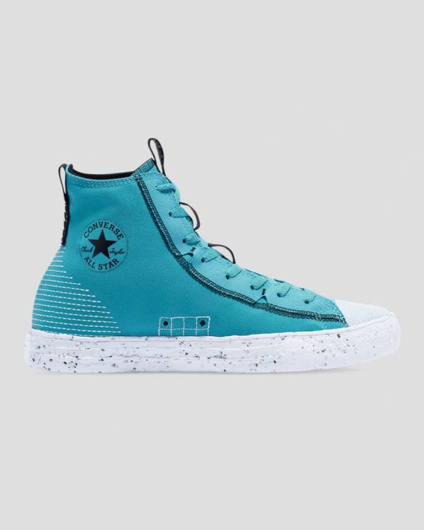 Men\'s Converse Chuck Taylor All Star Crater Renew Knit High Tops Shoes Blue | CV-730QHZ