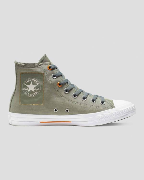 Men's Converse Chuck Taylor All Star Flight School High Tops Shoes Green | CV-326YFA