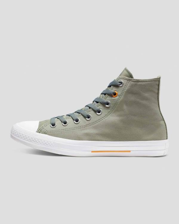 Men's Converse Chuck Taylor All Star Flight School High Tops Shoes Green | CV-326YFA