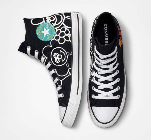 Men's Converse Chuck Taylor All Star Floral High Tops Shoes Black / White / Light | CV-278GTF