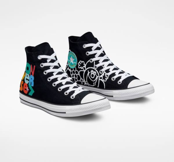 Men's Converse Chuck Taylor All Star Floral High Tops Shoes Black / White / Light | CV-278GTF