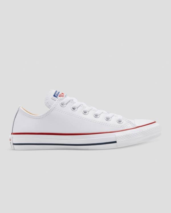 Men\'s Converse Chuck Taylor All Star Leather Low Tops Shoes White | CV-325FLN