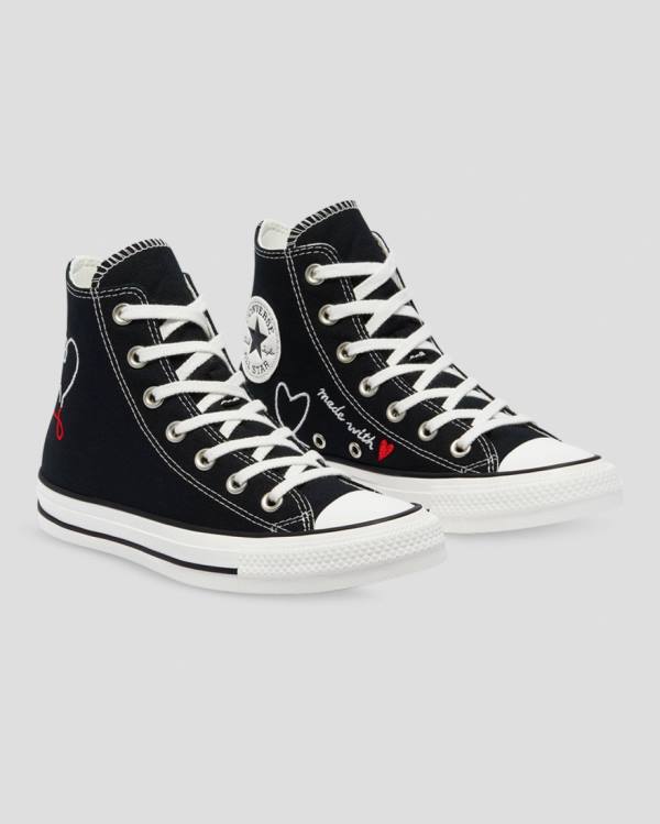 Men's Converse Chuck Taylor All Star Love Thread High Tops Shoes Black | CV-432IRL