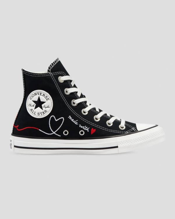 Men\'s Converse Chuck Taylor All Star Love Thread High Tops Shoes Black | CV-432IRL