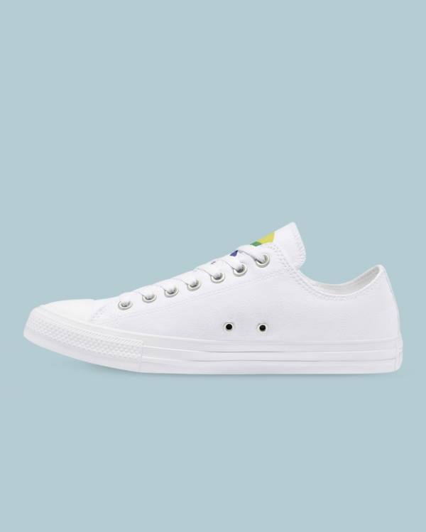 Men's Converse Chuck Taylor All Star Pride Low Tops Shoes White | CV-368OIV