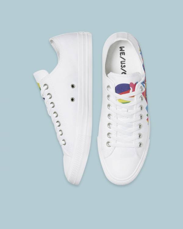 Men's Converse Chuck Taylor All Star Pride Low Tops Shoes White | CV-368OIV