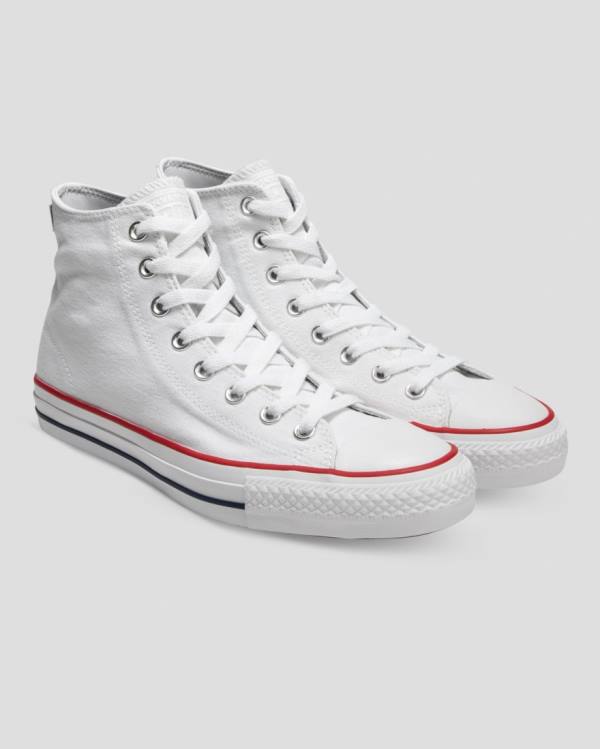 Men's Converse Chuck Taylor All Star Pro Canvas High Tops Shoes White | CV-120RHP