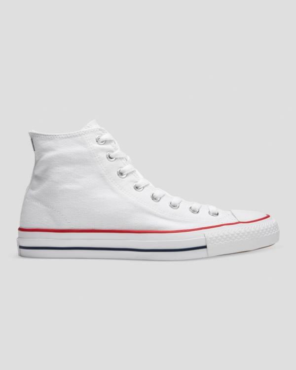 Men\'s Converse Chuck Taylor All Star Pro Canvas High Tops Shoes White | CV-120RHP