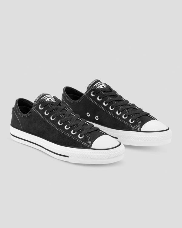 Men's Converse Chuck Taylor All Star Pro Suede Low Tops Shoes Black | CV-759NSD