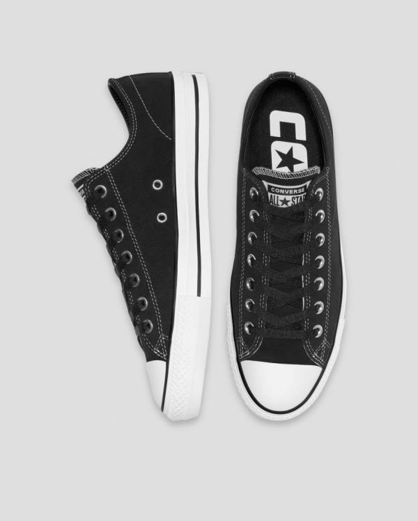 Men's Converse Chuck Taylor All Star Pro Suede Low Tops Shoes Black | CV-759NSD