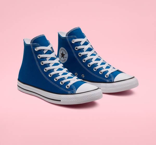 Men's Converse Chuck Taylor All Star Seasonal Color High Tops Shoes Blue / White | CV-892RWJ