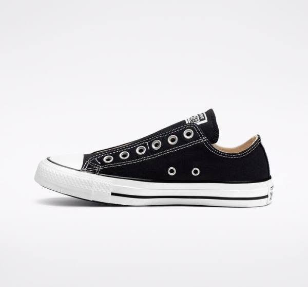 Men's Converse Chuck Taylor All Star Slip Low Tops Shoes Black / White | CV-317WCP