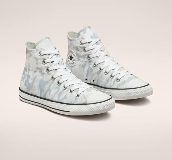 Men's Converse Chuck Taylor All Star Split Panel Camo High Tops Shoes White / Grey | CV-019USP