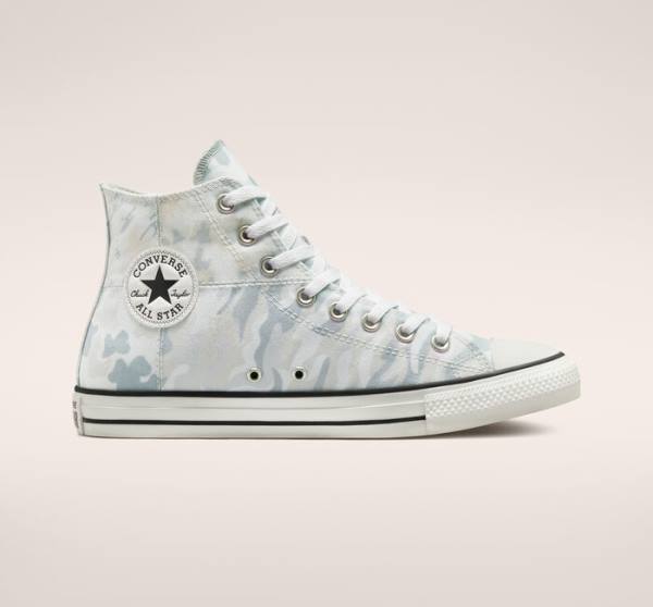 Men\'s Converse Chuck Taylor All Star Split Panel Camo High Tops Shoes White / Grey | CV-019USP