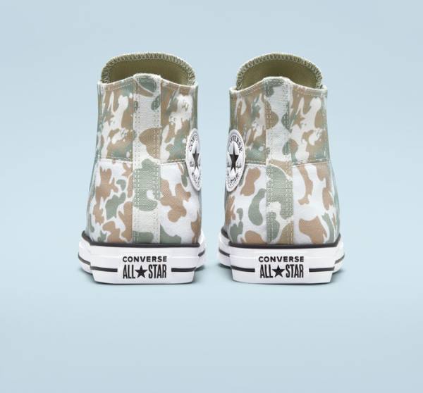 Men's Converse Chuck Taylor All Star Split Panel Camo High Tops Shoes Brown | CV-842MHA