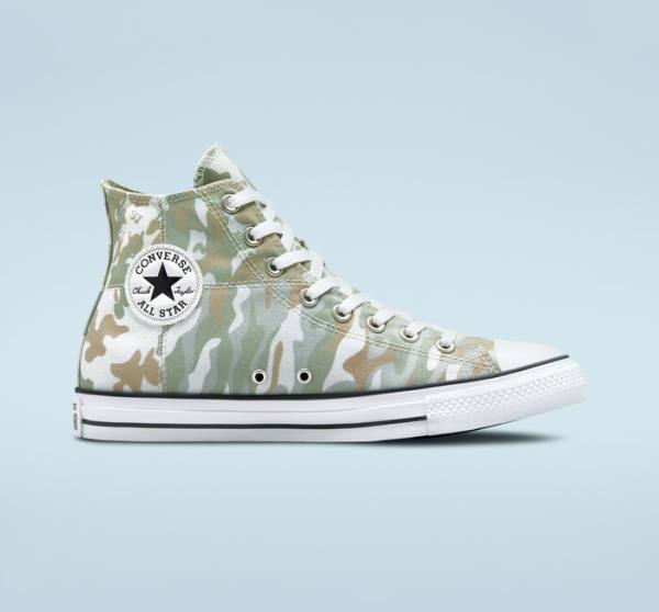 Men\'s Converse Chuck Taylor All Star Split Panel Camo High Tops Shoes Brown | CV-842MHA