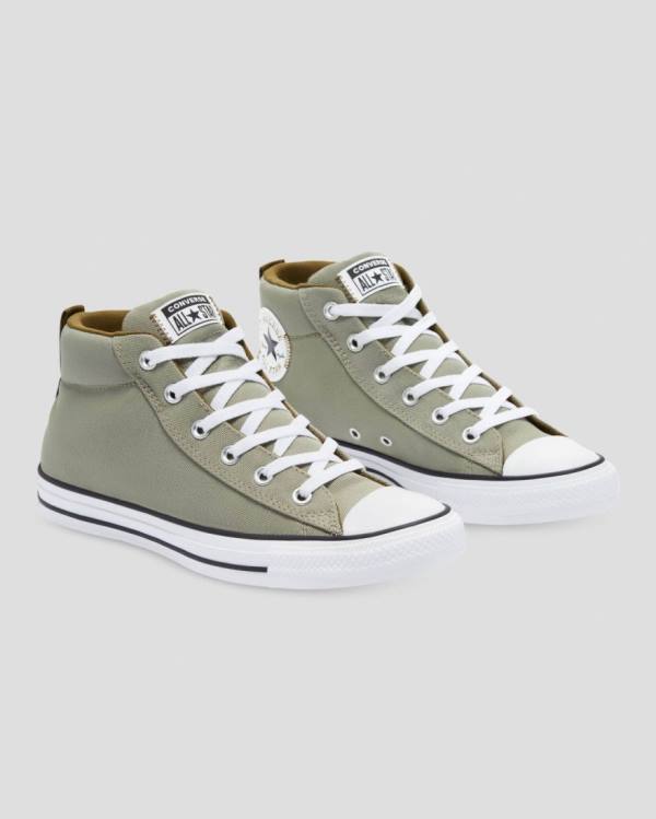 Men's Converse Chuck Taylor All Star Street High Tops Shoes Green | CV-593IMO