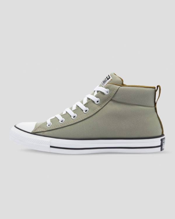 Men's Converse Chuck Taylor All Star Street High Tops Shoes Green | CV-593IMO