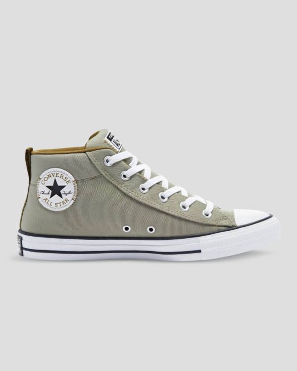 Men\'s Converse Chuck Taylor All Star Street High Tops Shoes Green | CV-593IMO