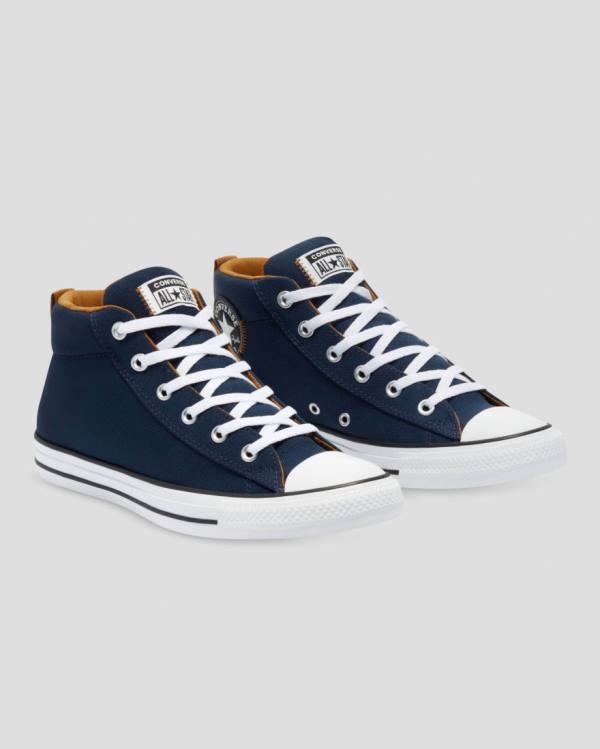 Men's Converse Chuck Taylor All Star Street High Tops Shoes Blue | CV-902ENF