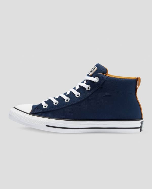 Men's Converse Chuck Taylor All Star Street High Tops Shoes Blue | CV-902ENF