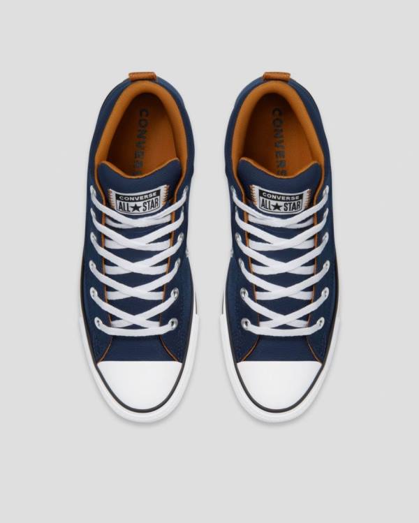 Men's Converse Chuck Taylor All Star Street High Tops Shoes Blue | CV-902ENF