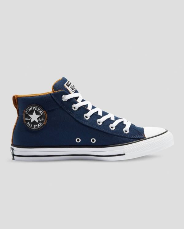 Men\'s Converse Chuck Taylor All Star Street High Tops Shoes Blue | CV-902ENF