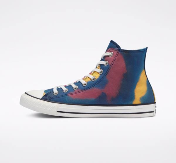 Men's Converse Chuck Taylor All Star Tie-Dye High Tops Shoes Blue / Multicolor | CV-159HMK