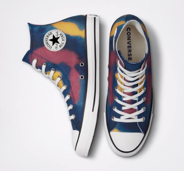 Men's Converse Chuck Taylor All Star Tie-Dye High Tops Shoes Blue / Multicolor | CV-159HMK