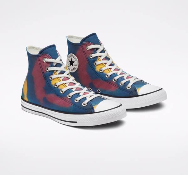 Men's Converse Chuck Taylor All Star Tie-Dye High Tops Shoes Blue / Multicolor | CV-159HMK