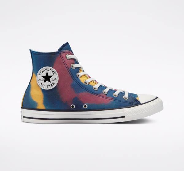 Men\'s Converse Chuck Taylor All Star Tie-Dye High Tops Shoes Blue / Multicolor | CV-159HMK