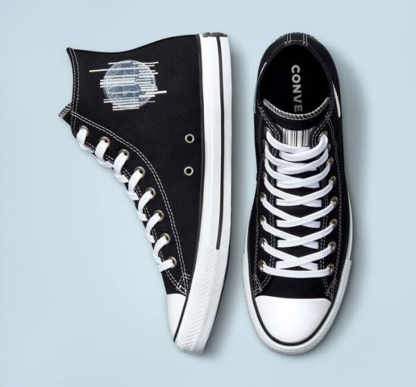 Men's Converse Chuck Taylor All Star Translucent Barcode High Tops Shoes Black / White | CV-235TLH