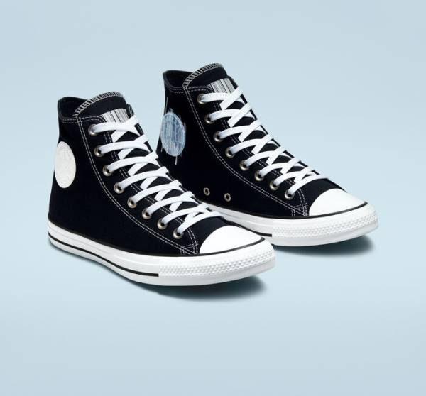 Men's Converse Chuck Taylor All Star Translucent Barcode High Tops Shoes Black / White | CV-235TLH