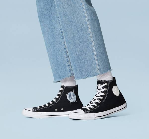 Men's Converse Chuck Taylor All Star Translucent Barcode High Tops Shoes Black / White | CV-235TLH