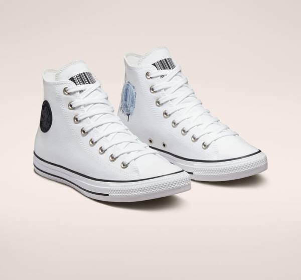 Men's Converse Chuck Taylor All Star Translucent Barcode High Tops Shoes White / Black / White | CV-301RVO