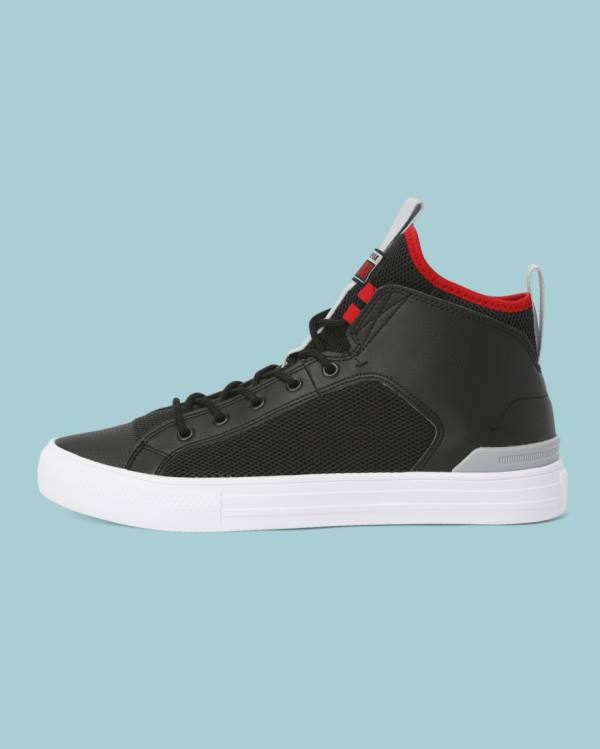 Men's Converse Chuck Taylor All Star Ultra Synthetic Leather High Tops Shoes Black | CV-031XCJ