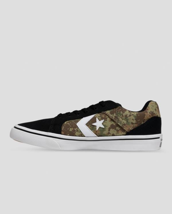 Men's Converse El Distrito Mix And Match Low Tops Shoes Black Camo | CV-283DXR