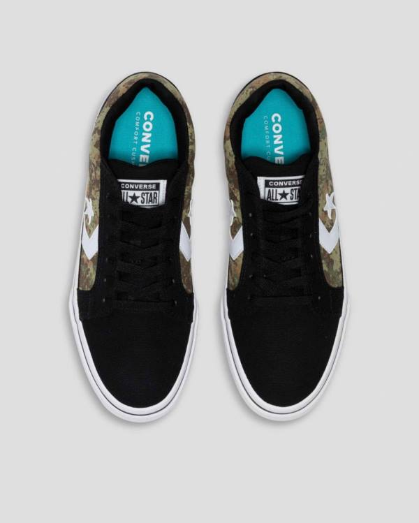 Men's Converse El Distrito Mix And Match Low Tops Shoes Black Camo | CV-283DXR