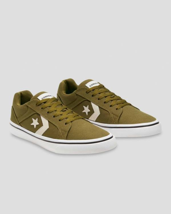 Men's Converse El Distrito Mix And Match Low Tops Shoes Olive | CV-514PTZ