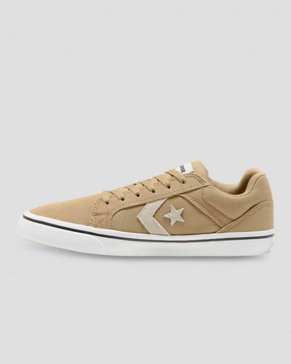 Men's Converse El Distrito Mix And Match Low Tops Shoes Khaki Beige | CV-678IDC