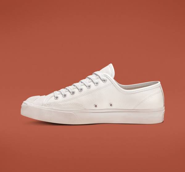 Men's Converse Jack Purcell Leather Low Tops Shoes White / White / White | CV-146XDO