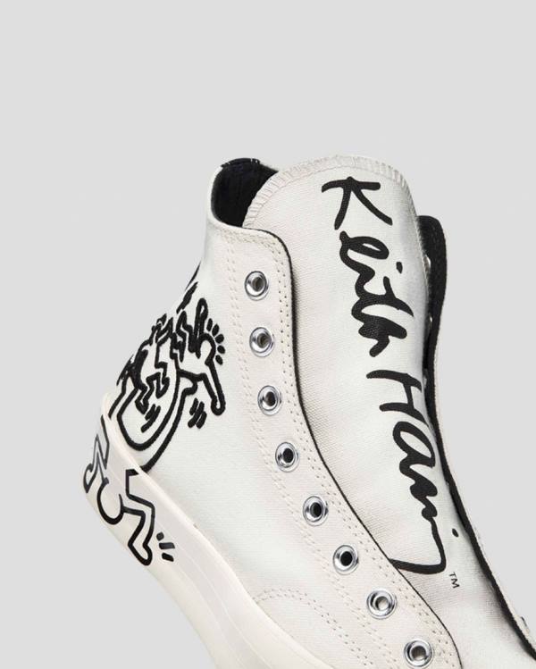 Men's Converse Keith Haring Chuck 70 High Tops Shoes Beige | CV-512VQX