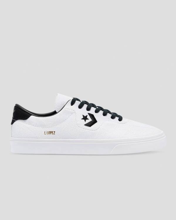 Men\'s Converse Louie Lopez Pro Roll Up Low Tops Shoes White | CV-654TUF