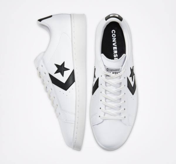 Men's Converse OG Pro Leather Low Tops Shoes White / Black / White | CV-853MTD