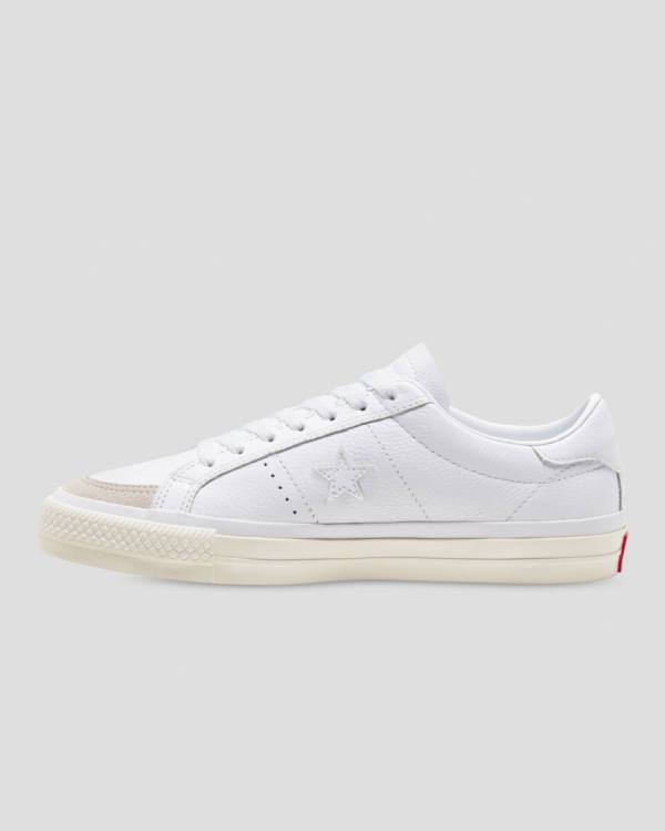 Men's Converse One Star Pro As 2 Designed By Alexis Low Tops Shoes White | CV-307FMV