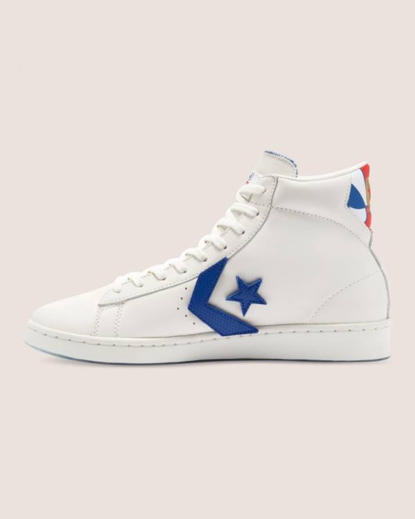 Men's Converse Pro Leather Birth Of Flight High Tops Shoes White | CV-124MVE