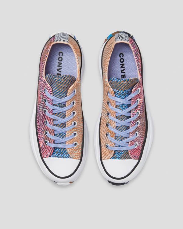 Men's Converse Run Star Hike Knit Print Low Tops Shoes Orange Pink | CV-267EKP